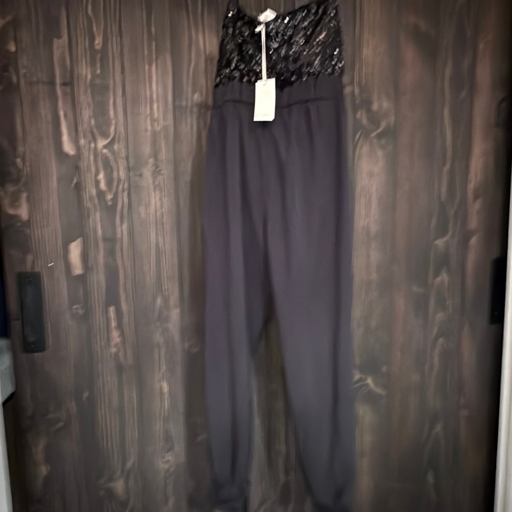 Elegant Black Sequin Jumpsuit